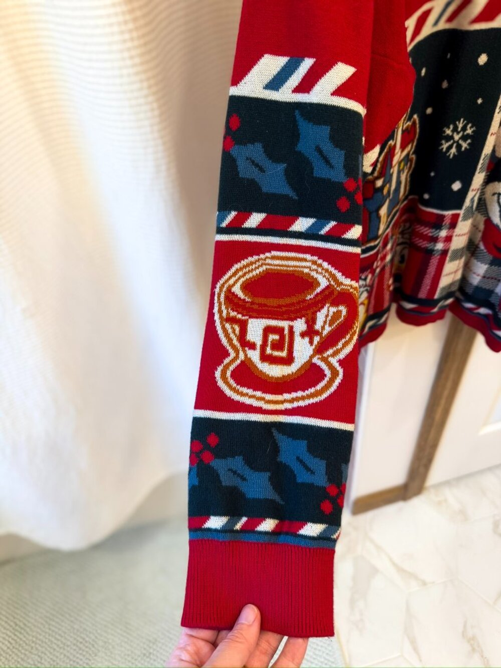 RARE Disneyland Resort Christmas Spirit Jersey Knit Sweater Mickey Holiday Plaid - Picture 8 of 14